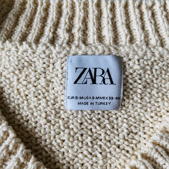 ZARA Men's Knitted Cream Colored Cotton Vest (Size: S-M) - Picture 4 of 7